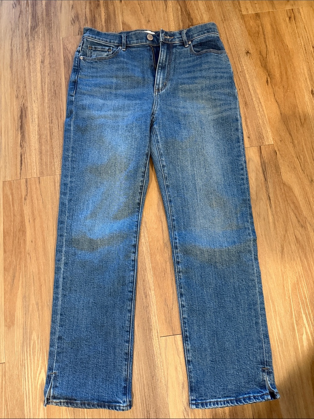 LOFT Womens  Mid-Blue Straight Jeans